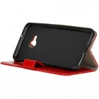 HTC U Play (Alpine) atverčiamas raudonas odinis dėklas, knygutė - piniginė