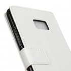 HTC U Ultra (Ocean Note) atverčiamas baltas odinis dėklas, knygutė - piniginė
