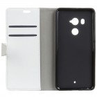 HTC U11 Plus atverčiamas baltas odinis dėklas - piniginė