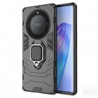 Sustiprintos apsaugos „Kickstand“ Huawei Honor Magic 5 Lite (Honor X40, X9a) juodas kieto silikono (TPU) ir plastiko dėklas