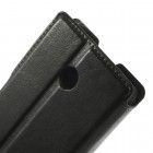 Huawei Ascend Y330 atverčiamas juodas odinis dėklas - piniginė