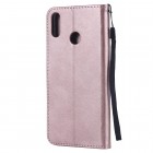 Huawei Honor 8X „Diary“ atverčiamas rožinis odinis dėklas, knygutė - piniginė