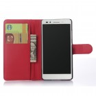 Huawei Honor 7 atverčiamas raudonas odinis Litchi dėklas - piniginė