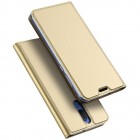Dux Ducis“ Skin serijos Huawei Mate 10 Lite auksinis odinis atverčiamas dėklas
