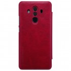 Prabangus „Nillkin“ Qin serijos raudonas odinis atverčiamas Huawei Mate 10 Pro dėklas
