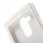 Huawei Mate 8 (Huawei Ascend Mate8) baltas odinis atverčiamas „Smart Window“ dėklas su langeliu