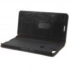 Huawei Nexus 6P „CaseMe“ solidus atverčiamas juodas odinis dėklas - knygutė