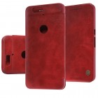 Prabangus „Nillkin“ Qin serijos raudonas odinis atverčiamas Huawei Nexus 6P dėklas