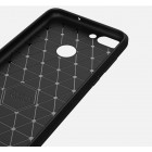 Huawei P smart 2018 (Enjoy 7S) „Carbon“ kieto silikono TPU juodas dėklas - nugarėlė