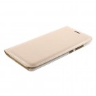 Huawei P10 (Huawei Ascend P10) auksinis odinis atverčiamas Flip Wallet dėklas - piniginė