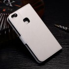 Huawei P10 Lite atverčiamas baltas odinis dėklas - piniginė