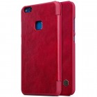 Prabangus „Nillkin“ Qin serijos raudonas odinis atverčiamas Huawei P10 Lite dėklas - knygutė