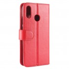 Huawei P20 Lite (Nova 3e) atverčiamas raudonas odinis dėklas, knygutė - piniginė