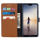 Huawei P20 Lite (Nova 3e) atverčiamas šviesiai rudos spalvos odinis retro dėklas - piniginė