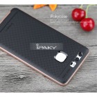 Huawei P9 „IPAKY“ kieto silikono TPU juodas (rožiniais apvadais) dėklas - nugarėlė