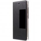 Huawei P9 juodas odinis atverčiamas „Smart Window“ dėklas su langeliu