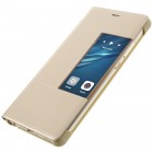 Oficialus Huawei P9 Rimless View Smart Flip Cover Case auksinis atverčiamas dėklas - knygutė