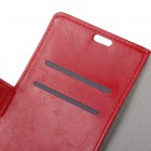 Huawei Y5 2017 (Y5 III) / Y6 2017 atverčiamas raudonas odinis dėklas, knygutė - piniginė