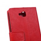 Huawei Y6 Pro (Honor Play 5X, Enjoy 5) atverčiamas raudonas odinis dėklas, knygutė - piniginė