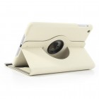 Apple iPad Mini 1 / 2 / 3 atverčiamas, sukiojamas 360 laipsnių, smėlio spalvos medžiaginis dėklas - stovas