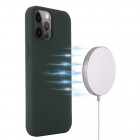 Apple iPhone 14 Pro „Shell“ MagSafe kieto silikono TPU tamsiai žalias dėklas - nugarėlė