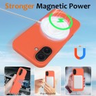 Apple iPhone 16 „Shell“ MagSafe kieto silikono TPU oranžinis dėklas - nugarėlė