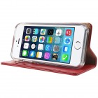 Mercury Blue Moon atverčiamas Apple iPhone SE (5, 5s) raudonas odinis dėklas - piniginė