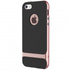 „Rock“ Royce sustiprintos apsaugos Apple iPhone 5 (5s,SE) juodas rožiniais apvadais kieto silikono (TPU) ir plastiko dėklas