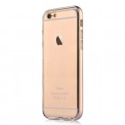 Apple iPhone 6 (6s) Devia Fresh plastikinis skaidrus permatomas dėklas su auksiniu rėmeliu