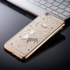 Apple iPhone 6 (6s) JOYROOM Summer Girl plastikinis skaidrus permatomas auksinis dėklas su kristalais