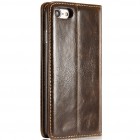 Apple iPhone 7 (iPhone 8) „CaseMe“ solidus atverčiamas rudas odinis dėklas - knygutė