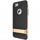 „Rock“ Royce Kickstand sustiprintos apsaugos Apple iPhone 7 (iPhone 8) juodas aukso spalvos apvadais kieto silikono (TPU) ir plastiko dėklas