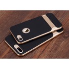 „Rock“ Royce sustiprintos apsaugos Apple iPhone 7 Plus (iPhone 8 Plus) juodas aukso spalvos apvadais kieto silikono (TPU) ir plastiko dėklas