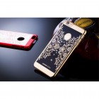 Apple iPhone 6 (6s) JOYROOM Flower plastikinis juodas (auksiniais apvadais) dėklas su kristalais