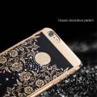 Apple iPhone 6 (6s) JOYROOM Flower plastikinis juodas (auksiniais apvadais) dėklas su kristalais