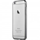 Apple iPhone 7 (iPhone 8) „Devia“ Glitter Case TPU silikoninis skaidrus permatomas plonas dėklas su juodu rėmeliu ir apsauginis ekrano stiklas