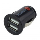Juodas „Griffin“ automobilinis įkroviklis su dviem USB lizdais