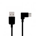Kampinis USB Type-C juodas laidas 3 metrai