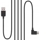 Kampinis USB Type-C juodas laidas 3 metrai