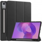Lenovo Idea Tab Pro „Kasi“ Stylus atverčiamas juodas odinis dėklas - knygutė su vieta liestukui