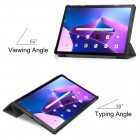 Lenovo Tab M10 Plus 10.6" Gen 3 atverčiamas pilkas odinis dėklas (sulankstomas)