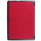 Lenovo Tab2 A10-30 10 atverčiamas raudonas odinis dėklas (sulankstomas)