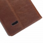 LG G Flex 2 H955 atverčiamas tamsiai rudos spalvos odinis retro dėklas - piniginė