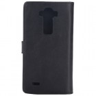 LG G Flex 2 H955 atverčiamas juodas odinis retro dėklas - piniginė