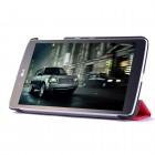 LG G Pad 8.0 LTE V490 (V480) atverčiamas raudonas odinis dėklas (sulankstomas) 