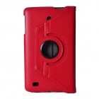 LG G Pad 8.0 V480 (LTE, V490) atverčiamas, sukamas 360 laipsnių, raudonas odinis dėklas - stovas