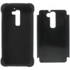 Sustiprintos apsaugos LG G2 D802 juodas kieto silikono (TPU) ir plastiko dėklas