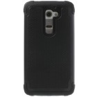 Sustiprintos apsaugos LG G2 D802 juodas kieto silikono (TPU) ir plastiko dėklas