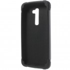 Sustiprintos apsaugos LG G2 D802 juodas kieto silikono (TPU) ir plastiko dėklas