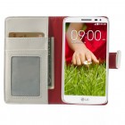 LG G2 mini D620 baltas odinis atverčiamas dėklas - piniginė
